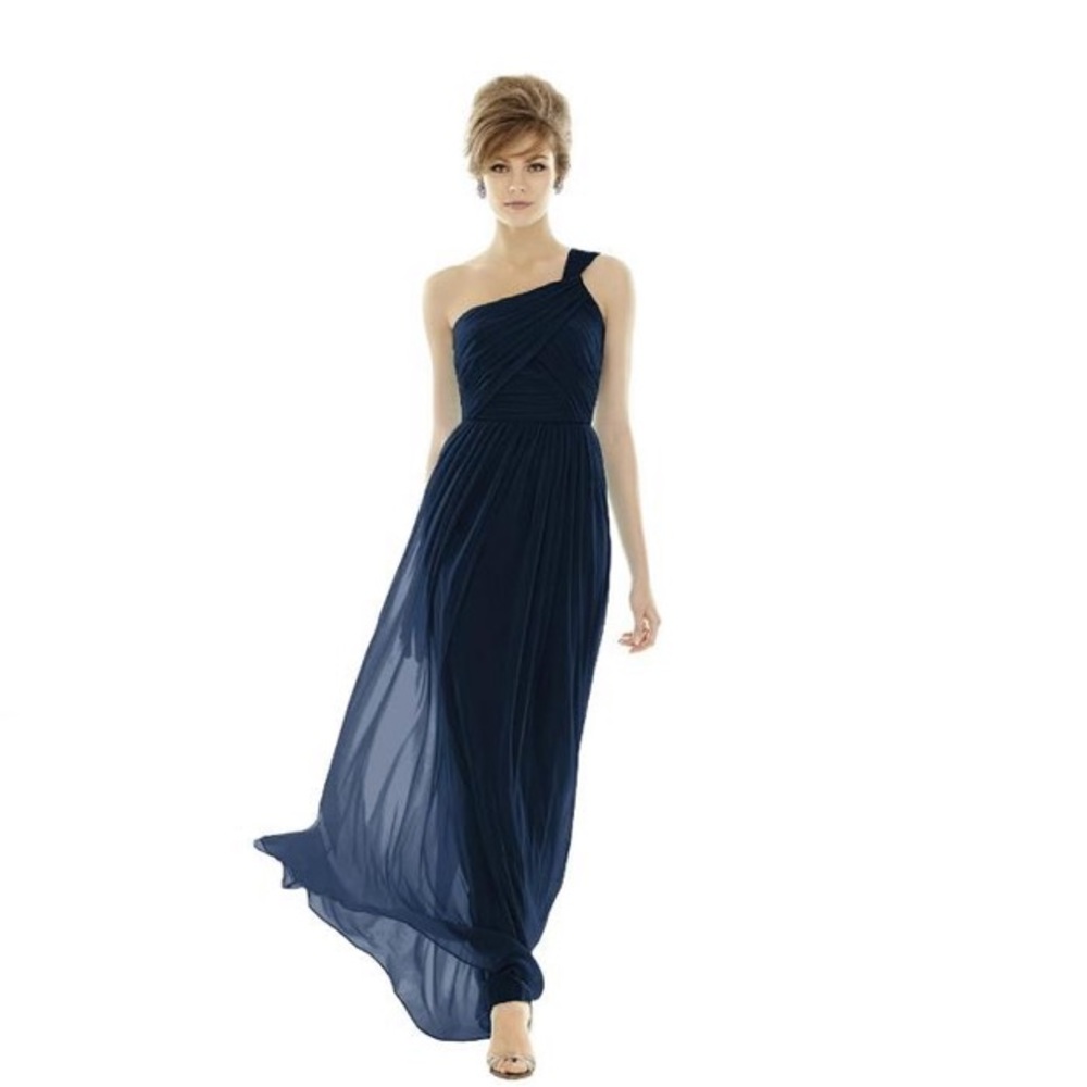 Alfred Sung Midnight Blue Chiffon Dress